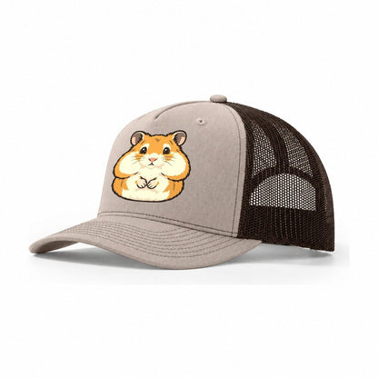 Golden Hamster Cheek Pouches Small Pet Logos Trucker Hat – Khaki Brown