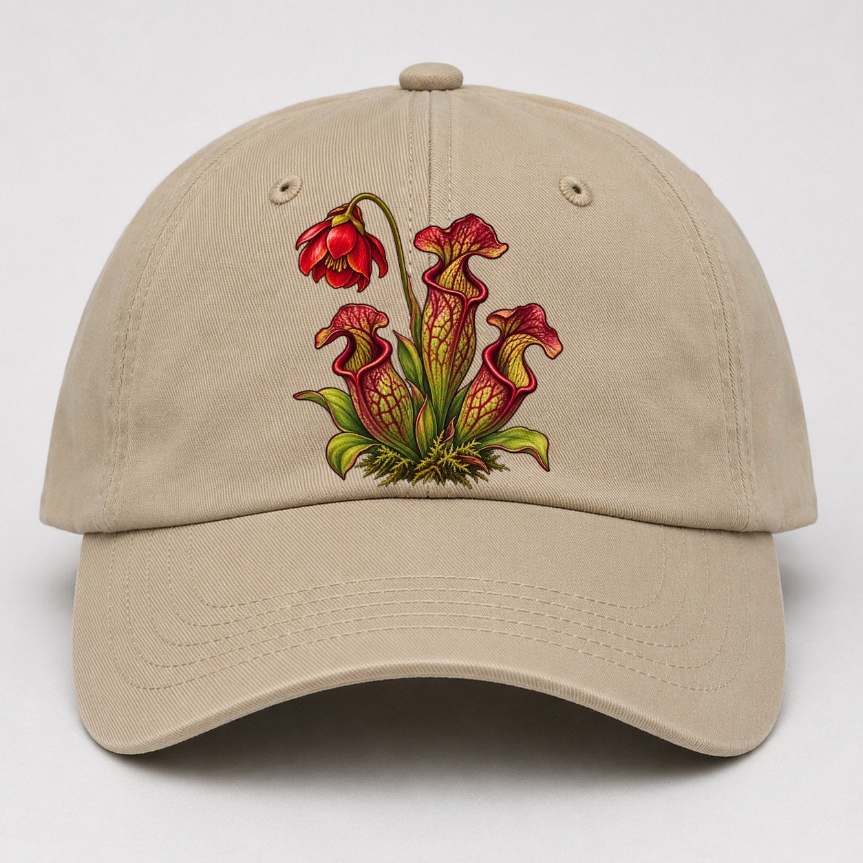 Newfoundland And Labrador Purple Pitcher Plant Canada Cultural Icons Baseball Cap – Khaki