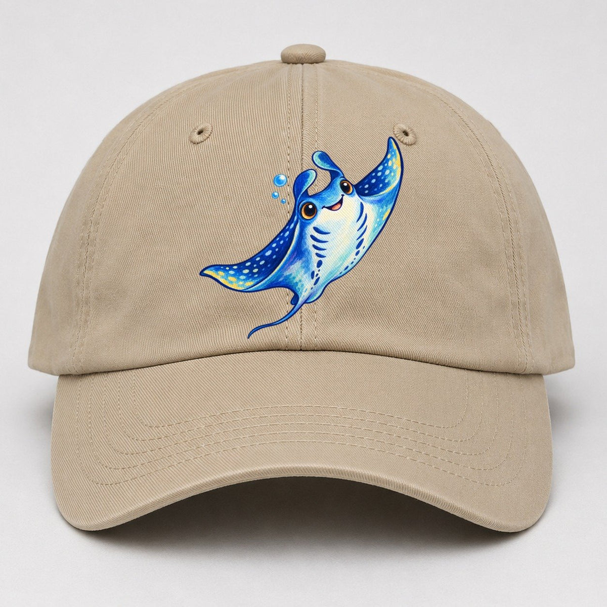 Manta Ray Upward Glide Sea Sprite Baseball Cap – Khaki