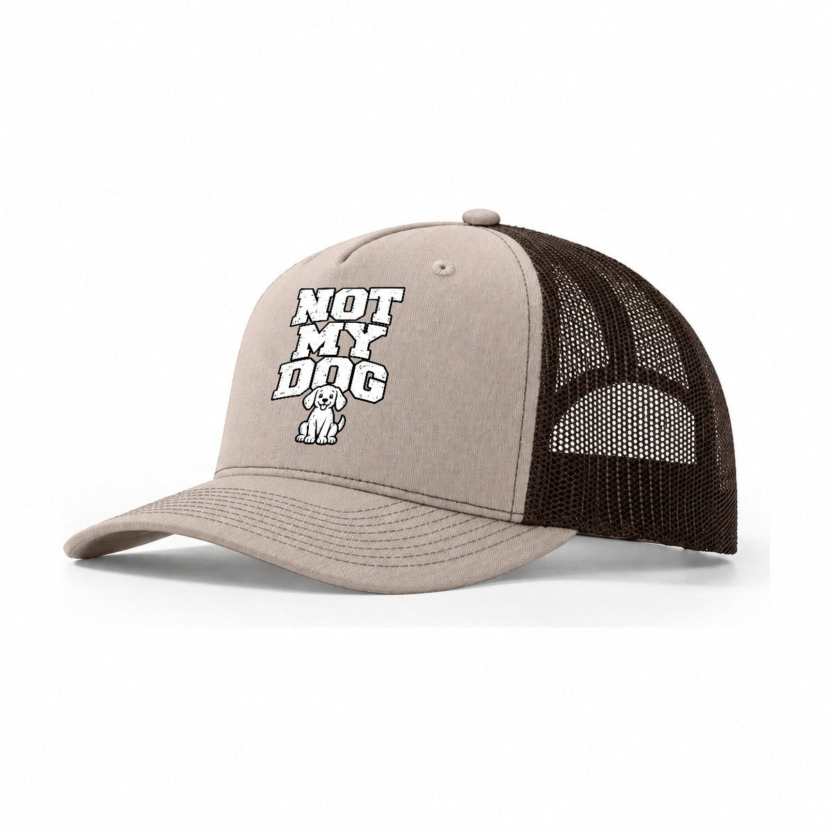 Not My Dog Trucker Hat – Khaki Brown