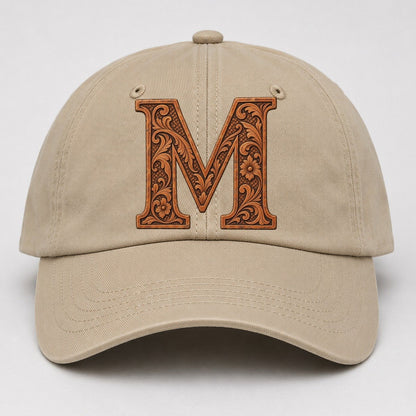 Tooled Leather M Monogram Baseball Cap – Khaki