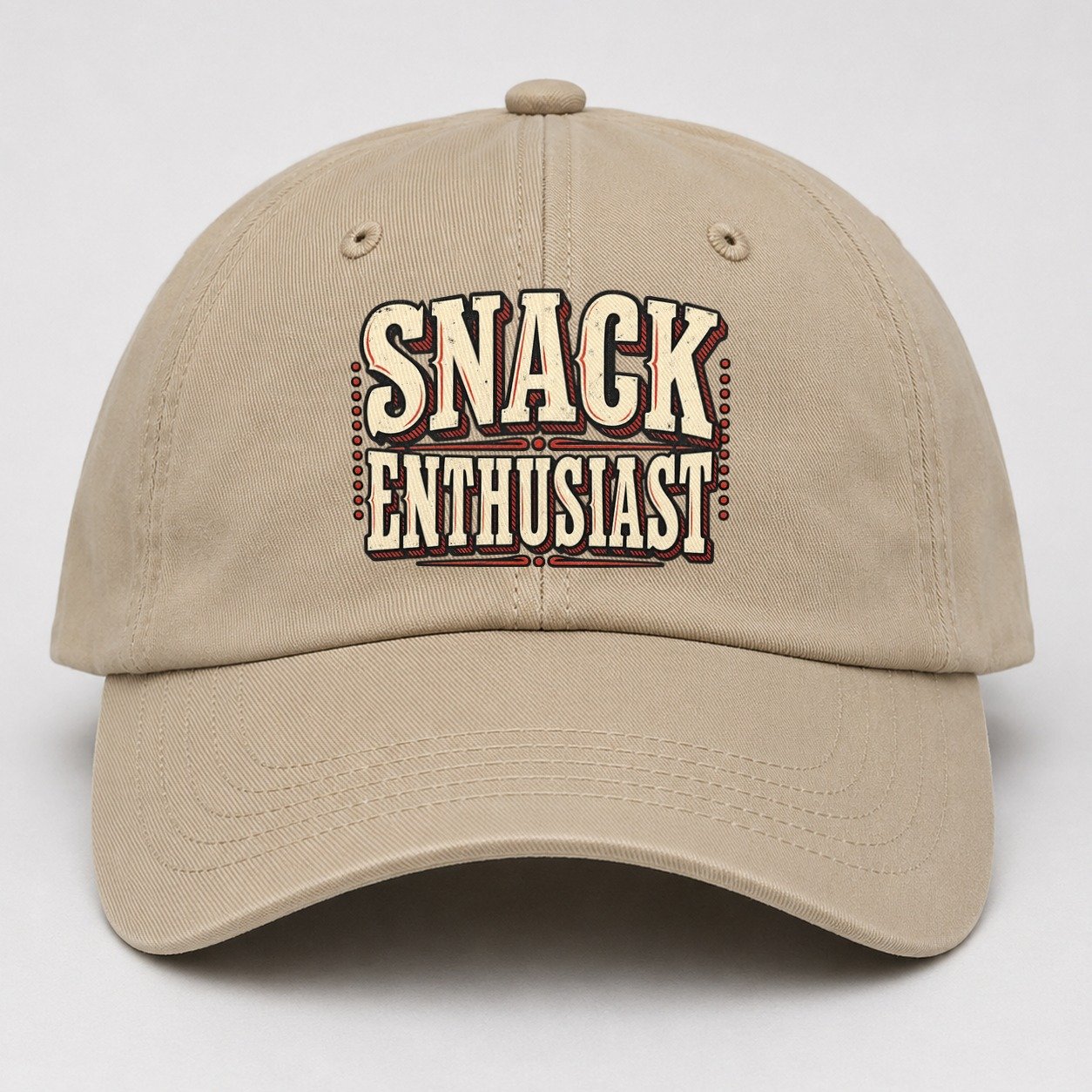 Snack Enthusiast American Wit Baseball Cap – Khaki