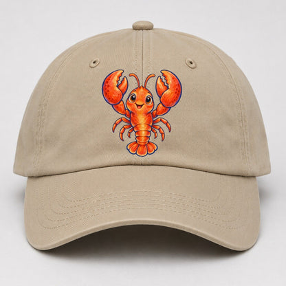 Lobster Front Claw Cheer Sea Sprite Baseball Cap – Khaki