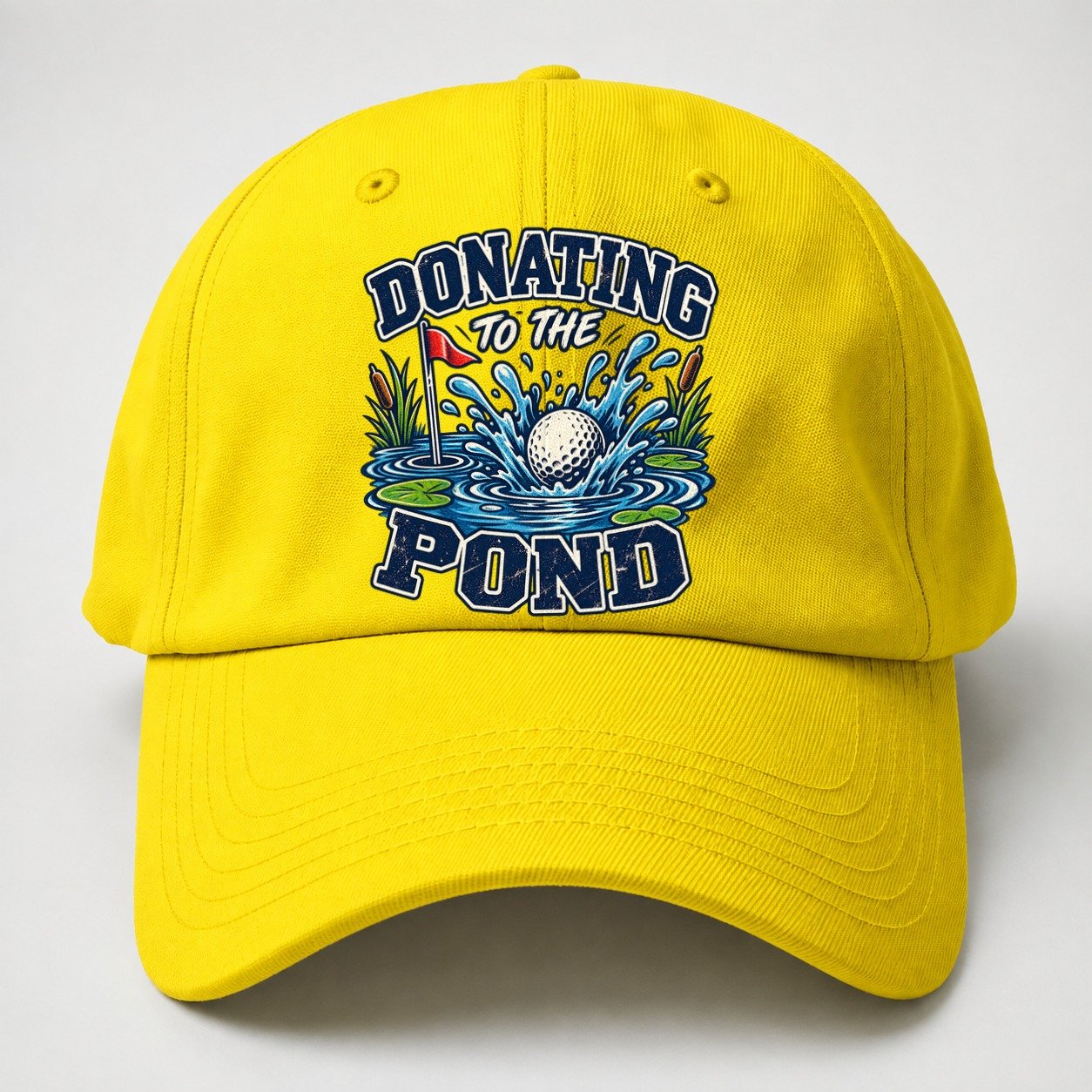 Donating To The Pond Golf Life Baseball Cap – Yellow
