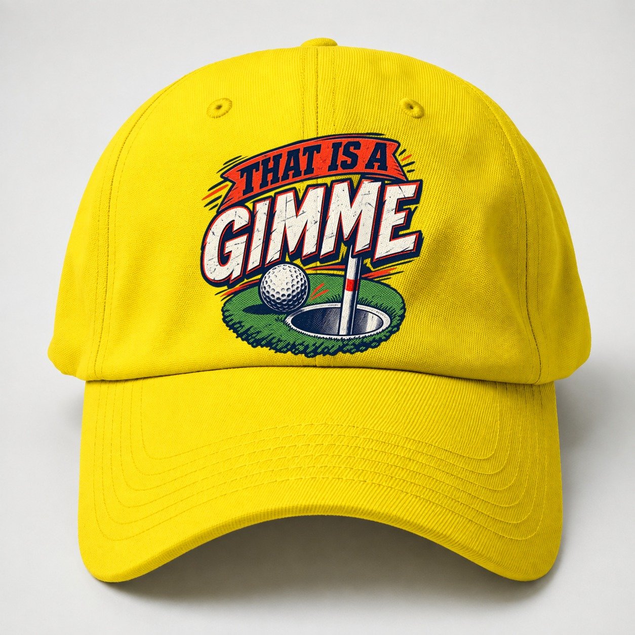 Thats A Gimme Golf Life Baseball Cap – Yellow