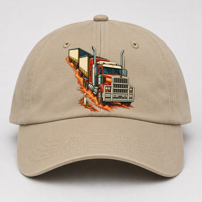 Generic Road Train And Red Dust Marker Australia Cultural Icons Baseball Cap – Khaki