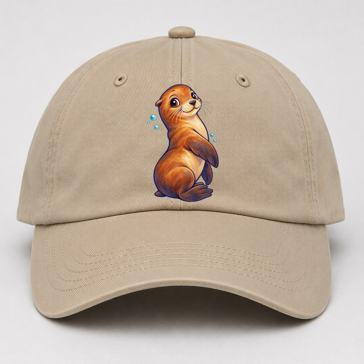 Sea Lion Upright Twist Sea Sprite Baseball Cap – Khaki