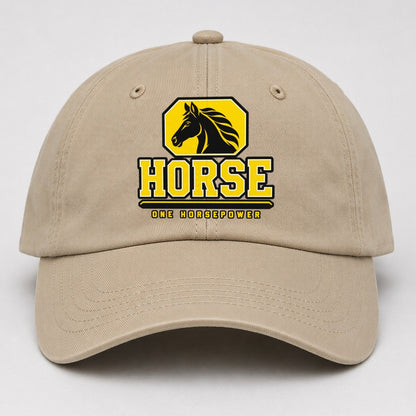 Horse One Horsepower Heavy Duty Baseball Cap – Khaki