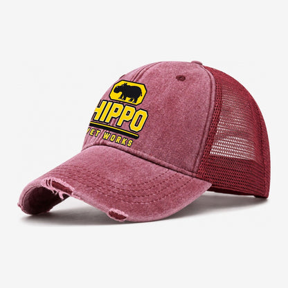 Hippo Wet Works Heavy Duty Washed Trucker Hat – Wine Red