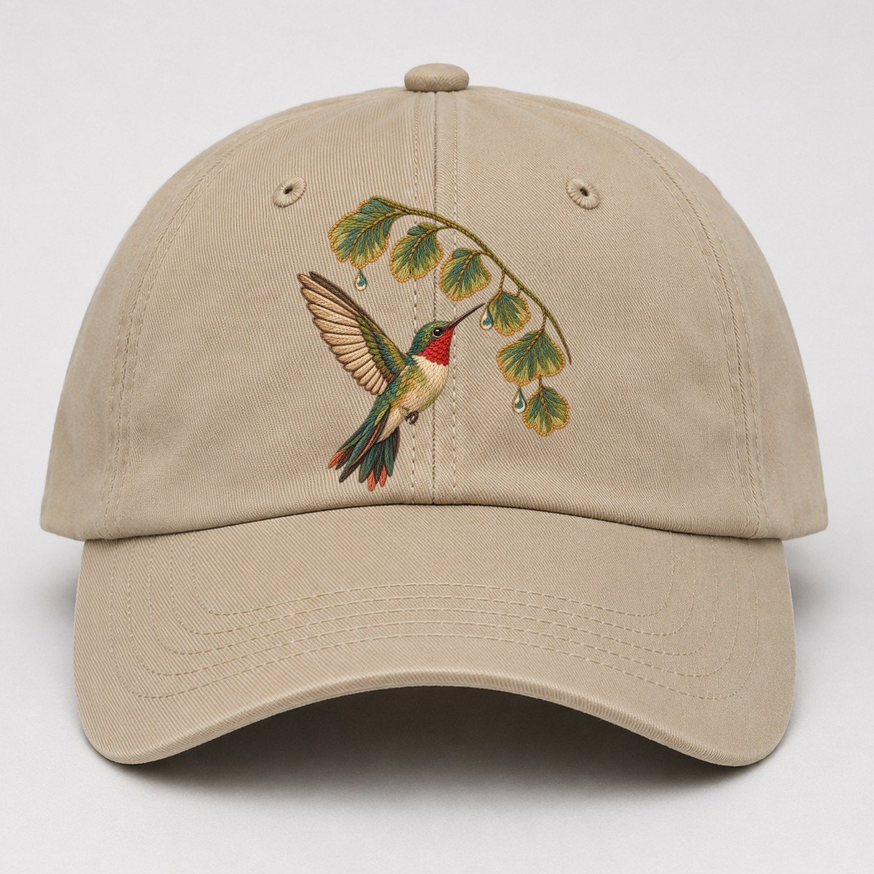 Fern Rain Hummingbird Gentle Wild Baseball Cap – Khaki