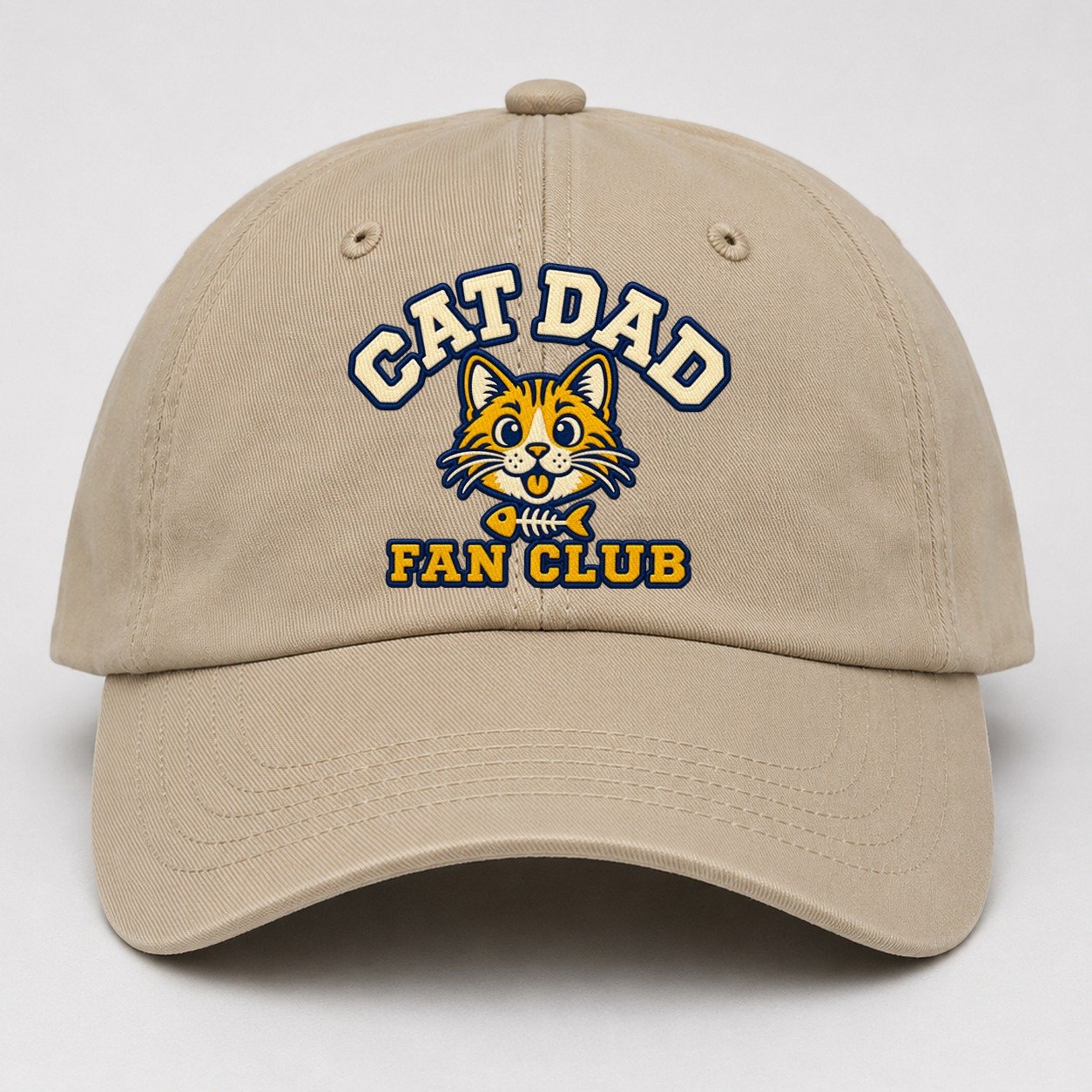 Cat Dad Fan Club Baseball Cap – Khaki