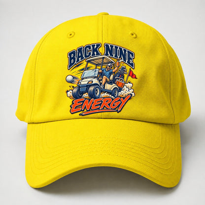 Back Nine Energy Golf Life Baseball Cap – Yellow
