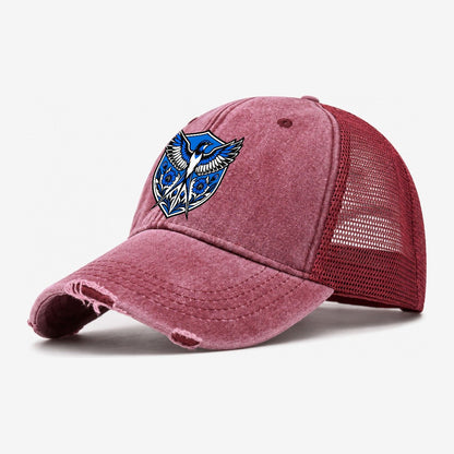 Estonia Minimal Emblem Country Logos Washed Trucker Hat – Wine Red