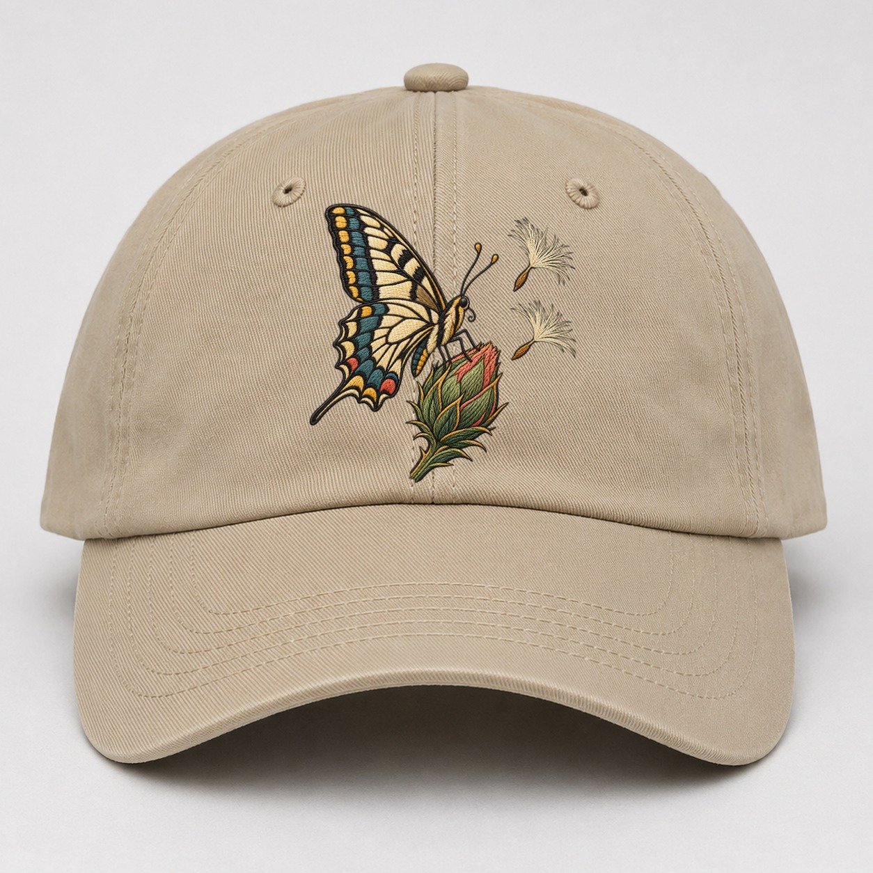 Swallowtail Thistle Rest Gentle Wild Baseball Cap – Khaki