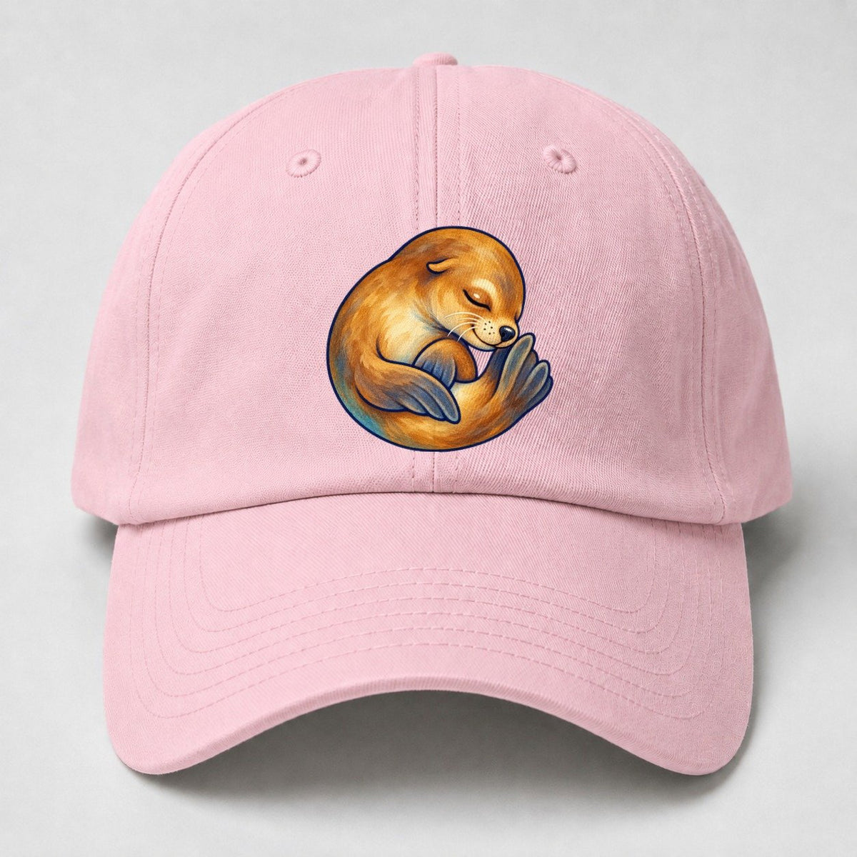 Sea Lion Curled Nap Sea Sprite Baseball Cap – Pink