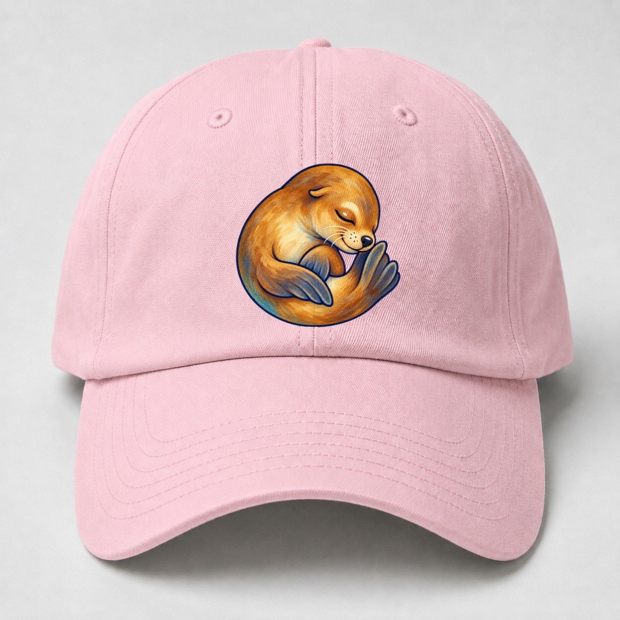 Sea Lion Curled Nap Sea Sprite Baseball Cap – Pink
