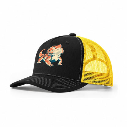 Bearded Dragon Blink Trucker Hat – Black Yellow