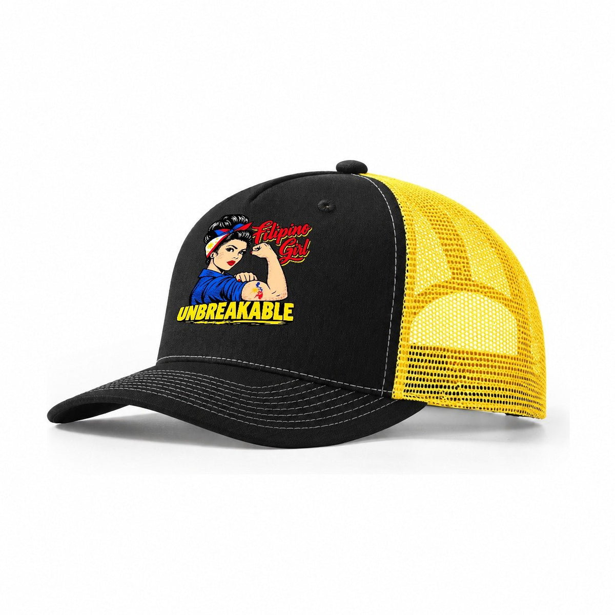 Filipino Girl Unbreakable Trucker Hat – Black Yellow