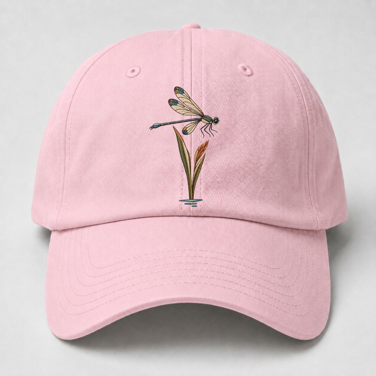 Damselfly Reed Reflection Gentle Wild Baseball Cap – Pink