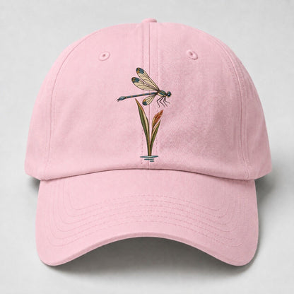Damselfly Reed Reflection Gentle Wild Baseball Cap – Pink
