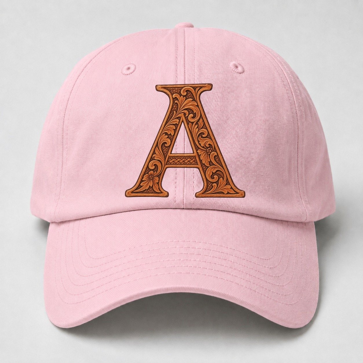 Tooled Leather A Monogram Baseball Cap – Pink