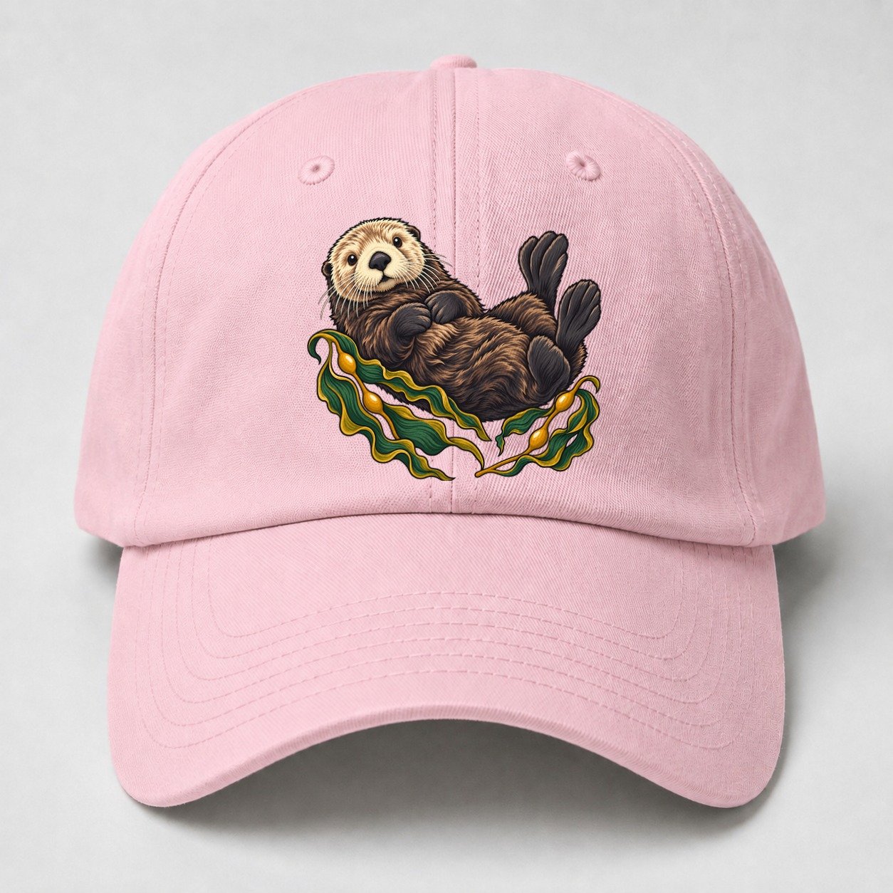 Sea Otter And Bull Kelp Canada Cultural Icons Baseball Cap – Pink