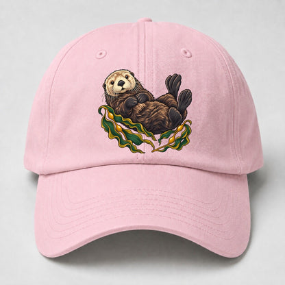 Sea Otter And Bull Kelp Canada Cultural Icons Baseball Cap – Pink