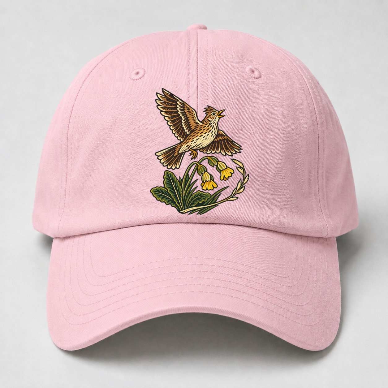 South Downs Skylark And Cowslip Uk Culture Heritage Baseball Cap – Pink