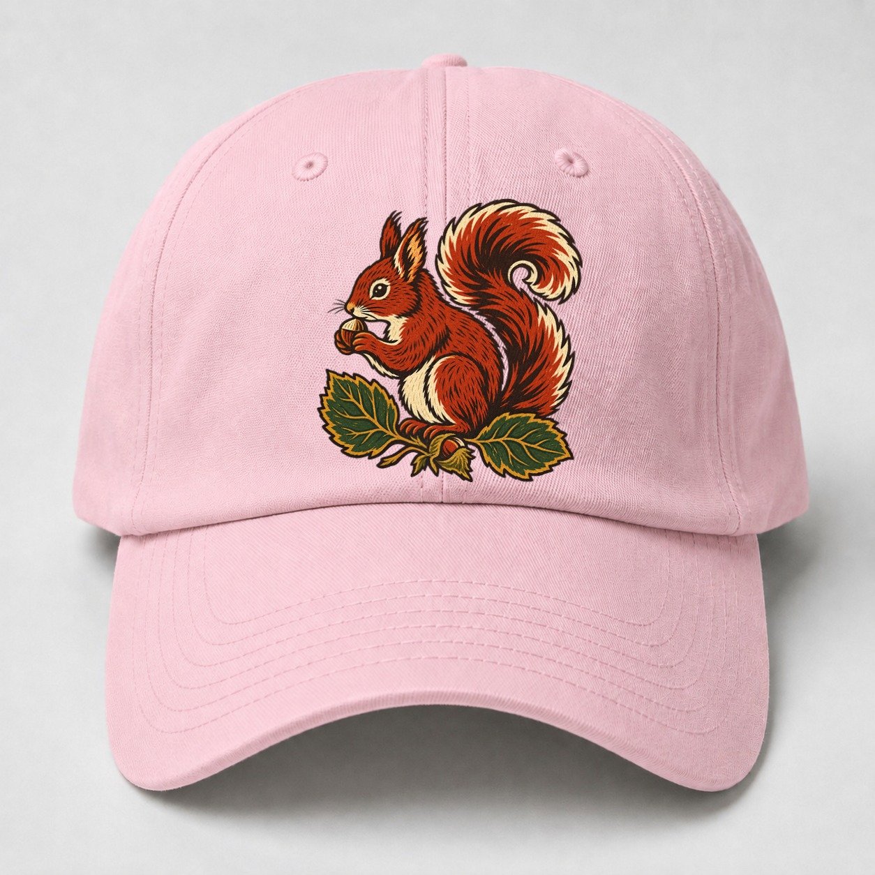 Lake District Red Squirrel And Hazelnuts Uk Culture Heritage Baseball Cap – Pink
