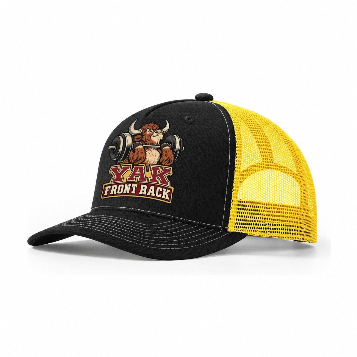 Yak Front Rack Animal Lifters Trucker Hat – Black Yellow