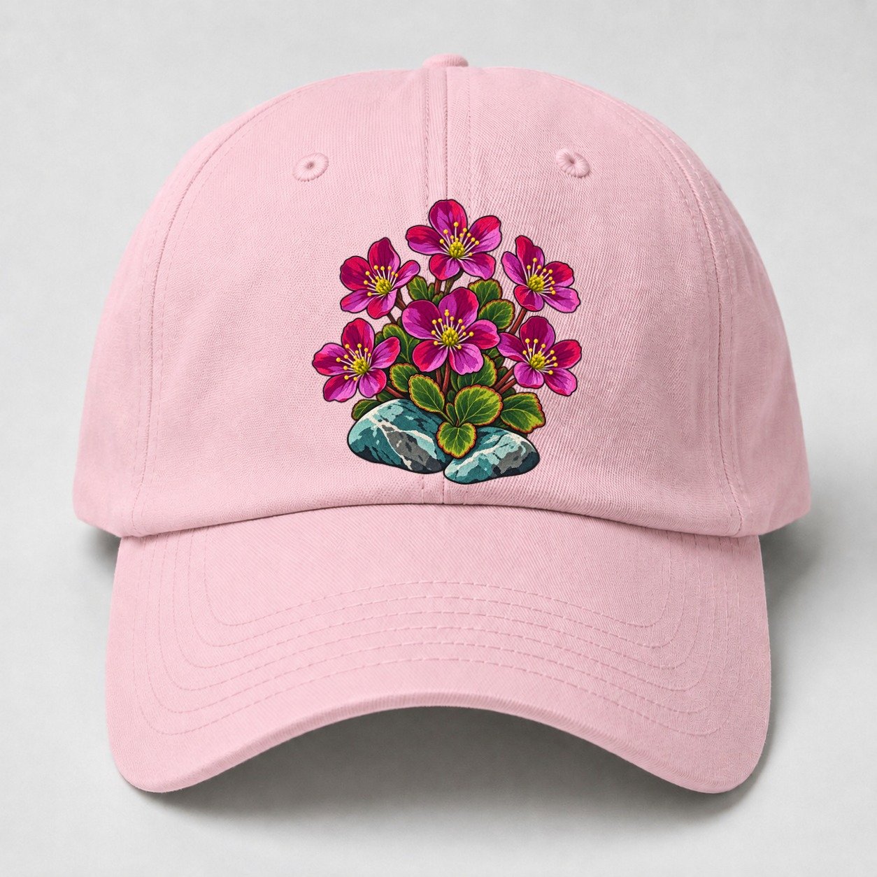 Nunavut Purple Saxifrage Canada Cultural Icons Baseball Cap – Pink