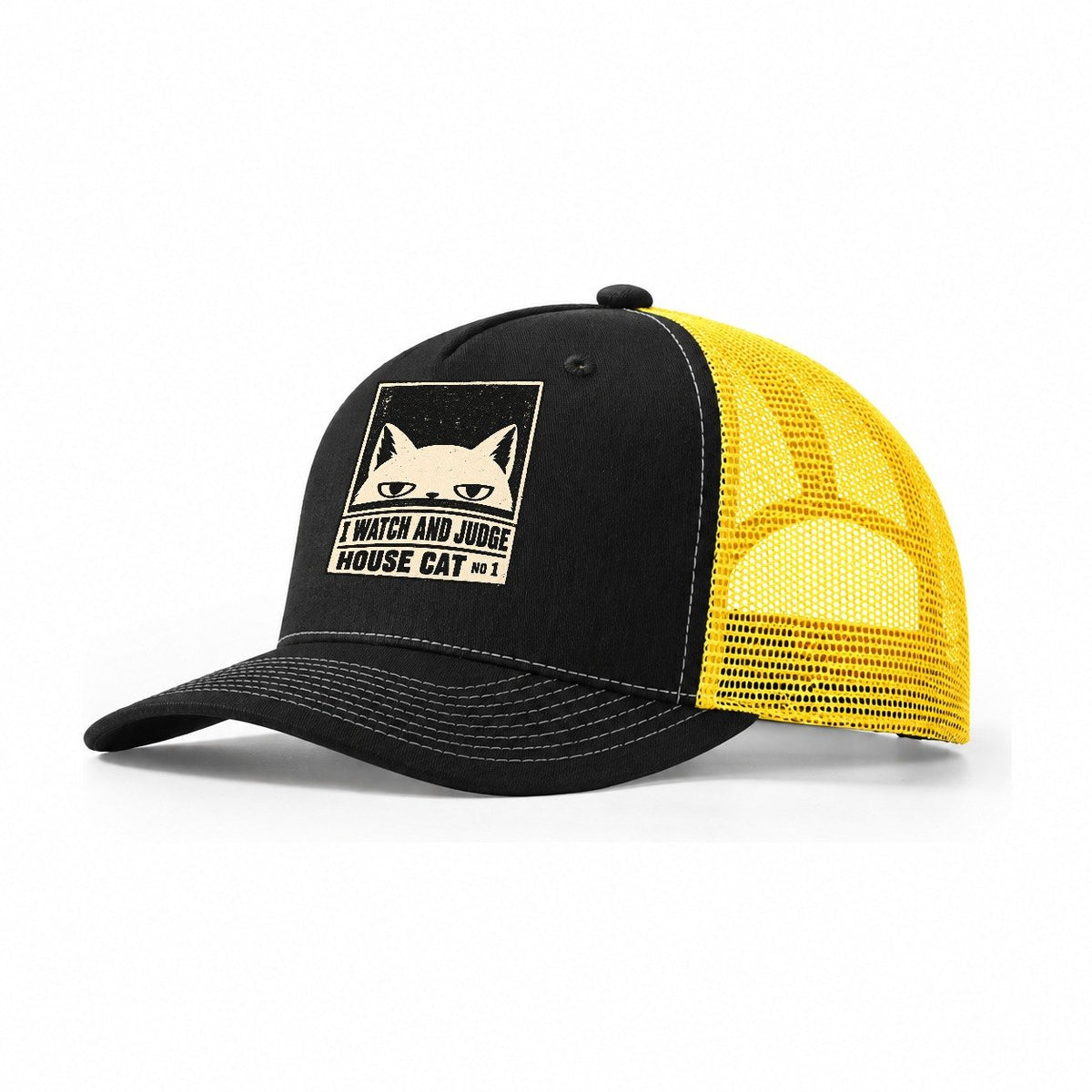 I Watch And Judge Neko Says No Trucker Hat – Black Yellow