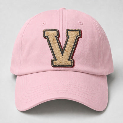 Varsity Chenille V Monogram Baseball Cap – Pink