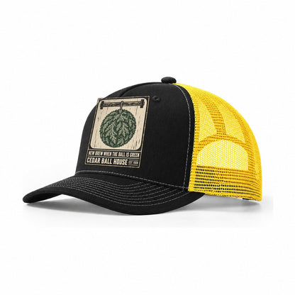 Cedar Ball House Izakaya Rules Trucker Hat – Black Yellow