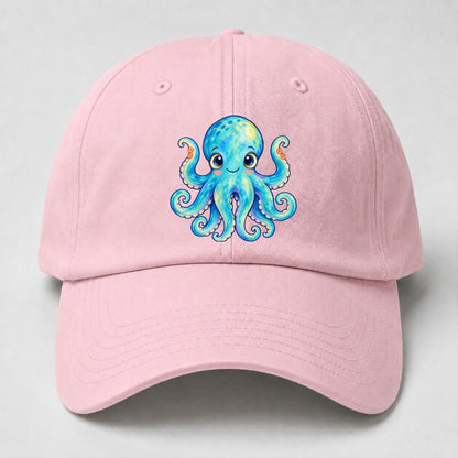 Octopus Curious Wave Sea Sprite Baseball Cap – Pink