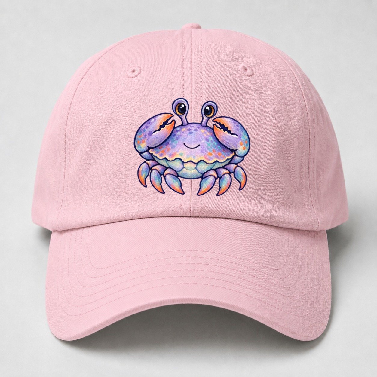 Crab Tucked Claw Hug Sea Sprite Baseball Cap – Pink