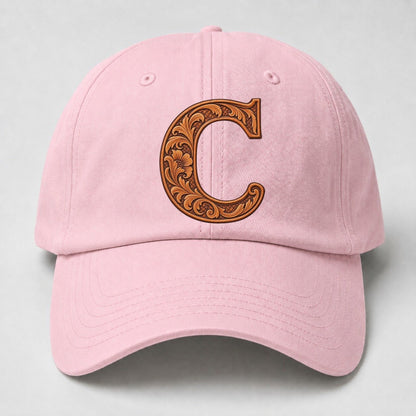 Tooled Leather C Monogram Baseball Cap – Pink
