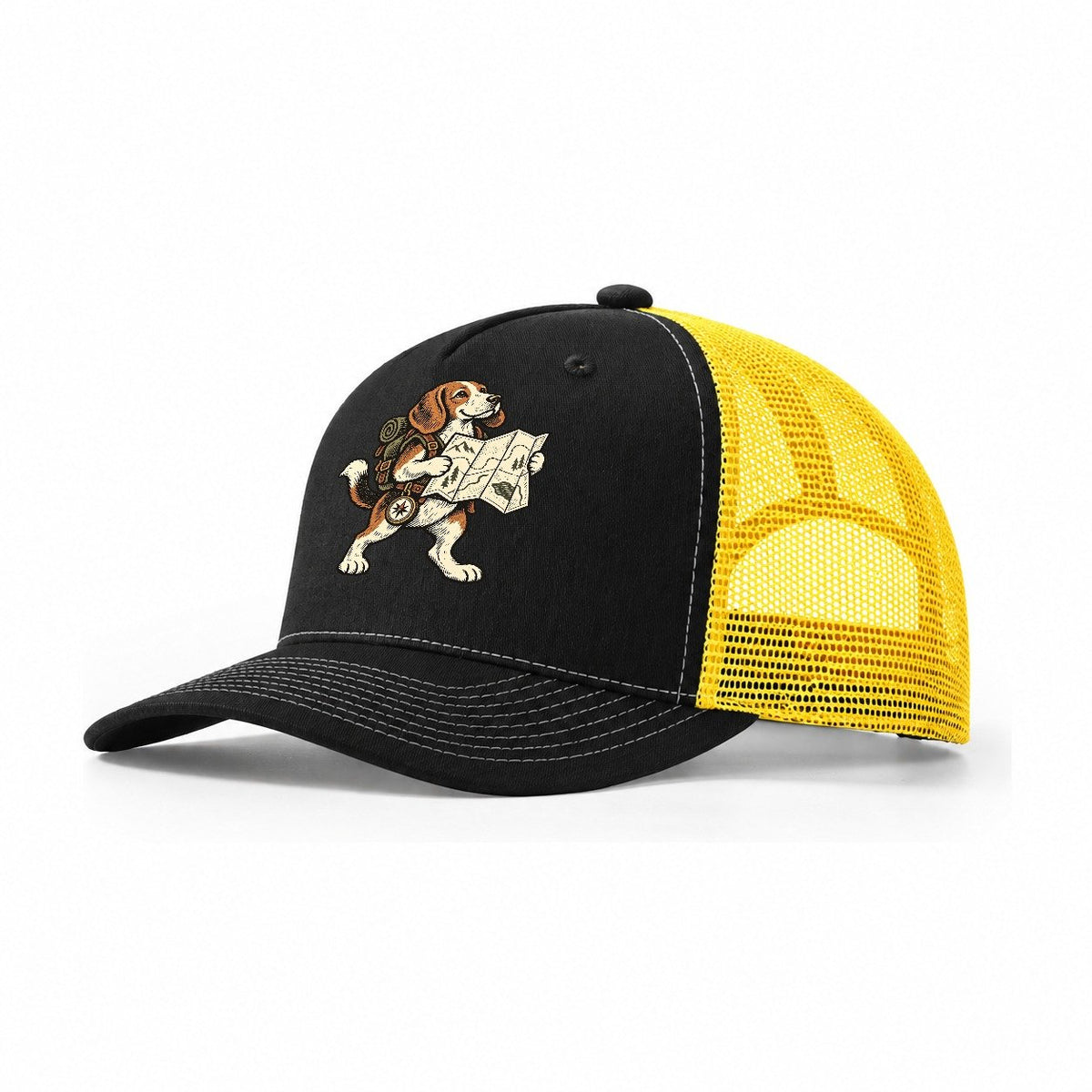 Beagle Trail Cartographer Sundown Familiars Trucker Hat – Black Yellow