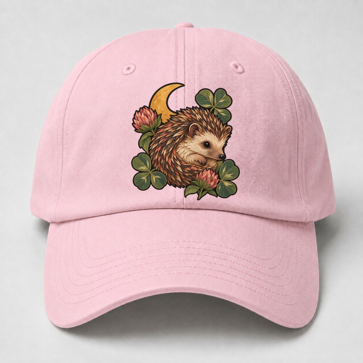 Hedgehog Moon Clover Gentle Wild Baseball Cap – Pink