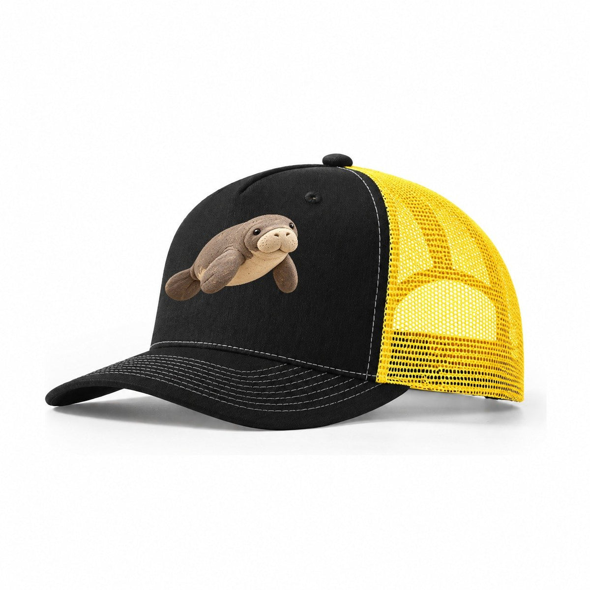 Manatee Drift Trucker Hat – Black Yellow
