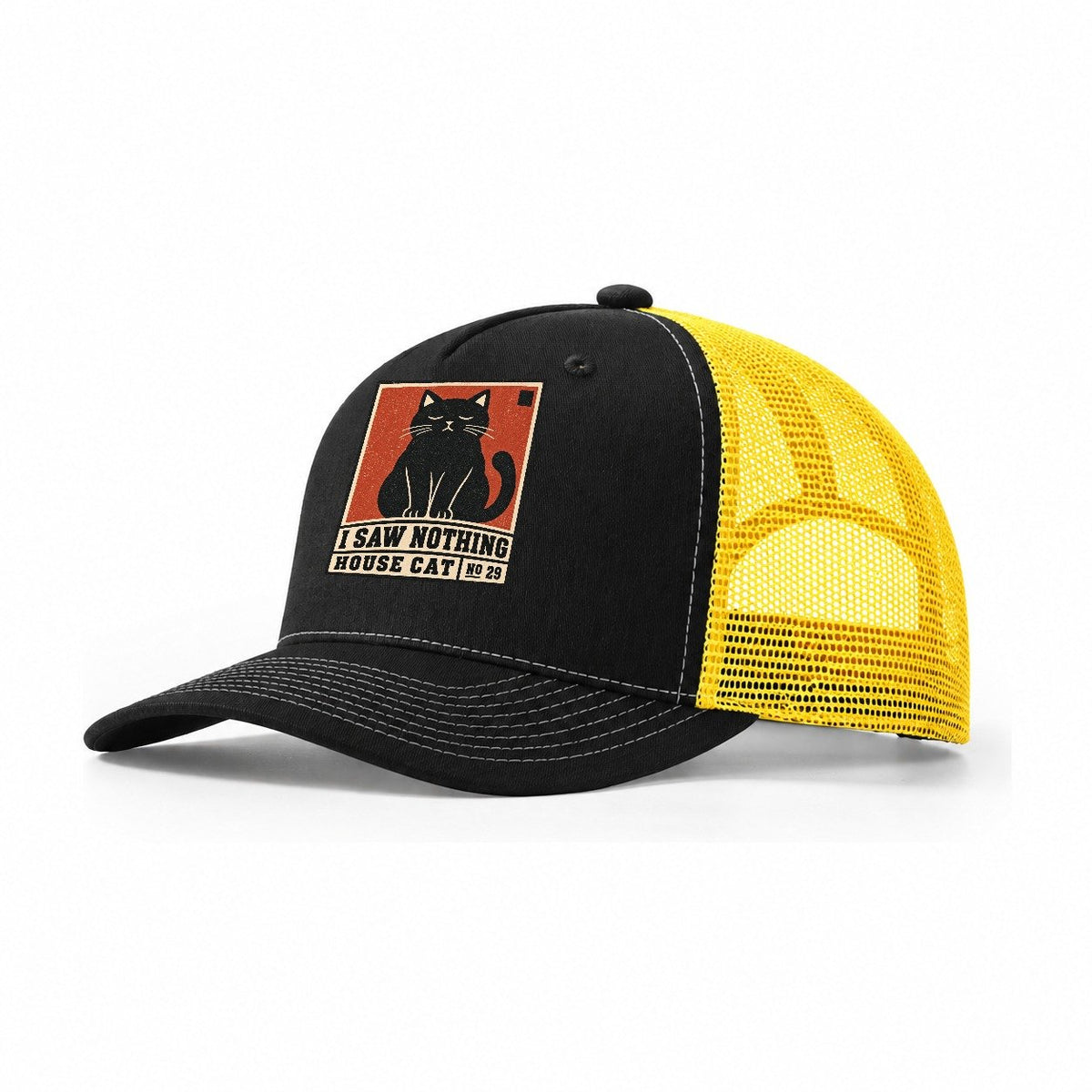 I Saw Nothing Neko Says No Trucker Hat – Black Yellow