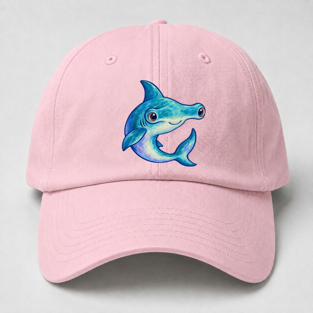 Hammerhead Shark Crescent Turn Sea Sprite Baseball Cap – Pink