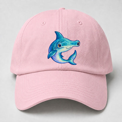 Hammerhead Shark Crescent Turn Sea Sprite Baseball Cap – Pink
