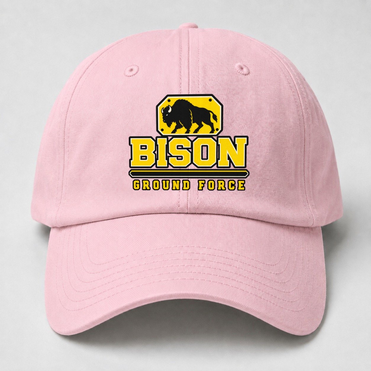 Bison Ground Force Heavy Duty Baseball Cap – Pink