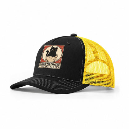 I Chose The Cheap One Neko Says No Trucker Hat – Black Yellow