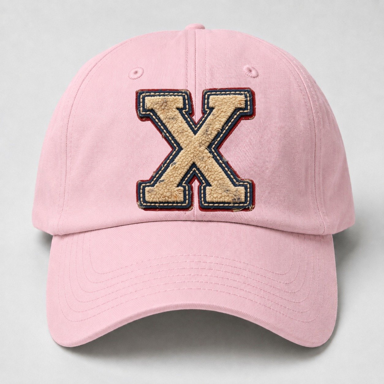 Varsity Chenille X Monogram Baseball Cap – Pink