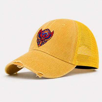 Armenia Minimal Emblem Country Logos Washed Trucker Hat – Yellow