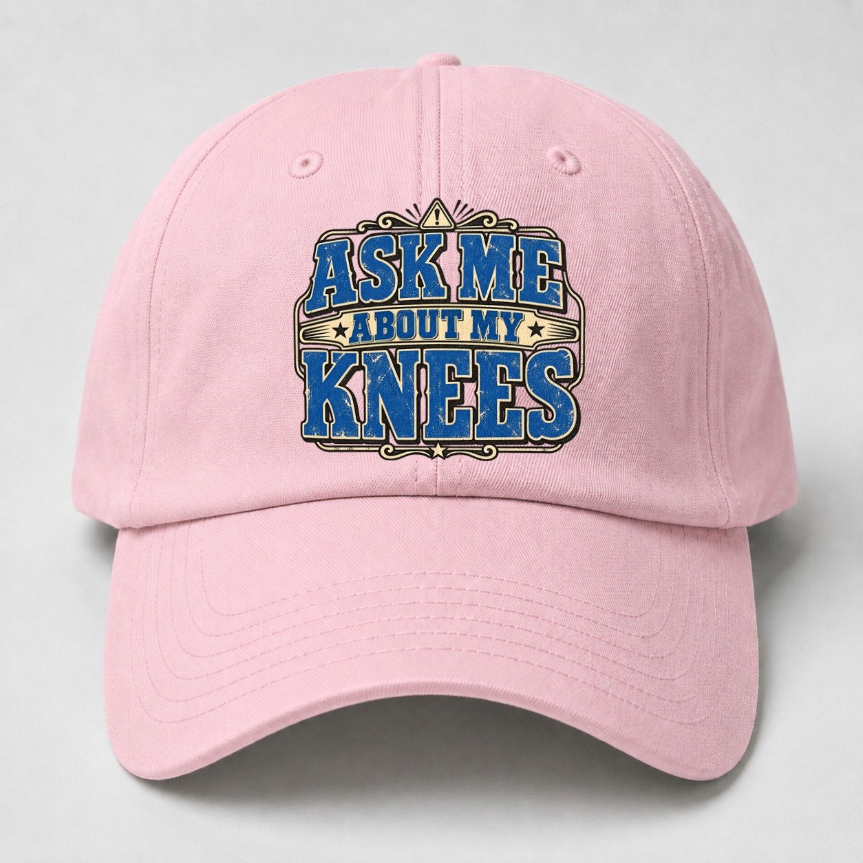 Ask Me About My Knees American Wit Baseball Cap – Pink