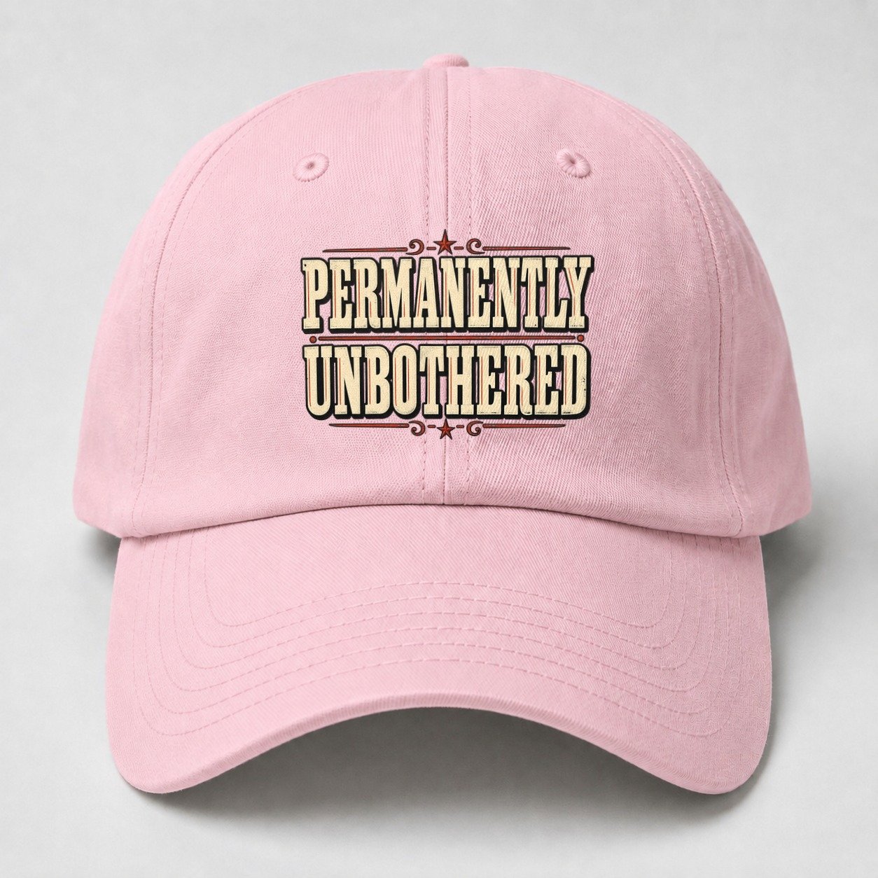 Permanently Unbothered American Wit Baseball Cap – Pink