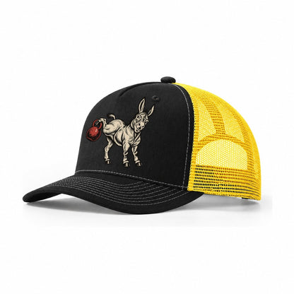 Donkey Kickbacks Animal Lifters Trucker Hat – Black Yellow